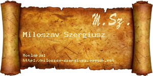 Miloszav Szergiusz névjegykártya